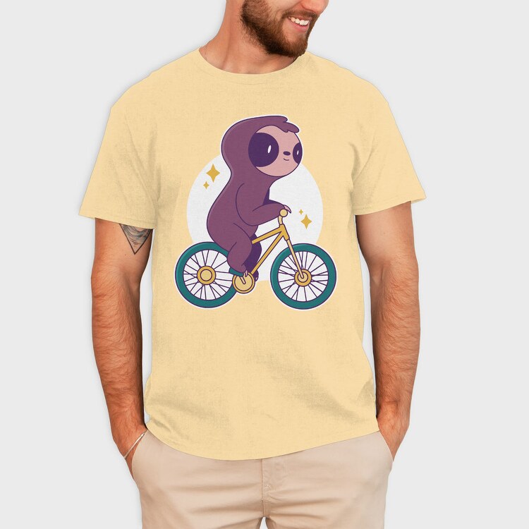 Sloth Animal Riding Bicycle Bike, Tricou Barbati (Unisex)