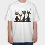 Whiskered Feline Group, Tricou Oversize Barbati (Unisex)