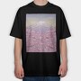 Pastel Sakura Mount Fuji, Tricou Oversize Barbati (Unisex)