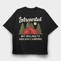 Introvert Camping, Tricou Oversize Barbati (Unisex)