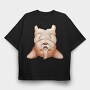 Corgi Howl, Tricou Oversize Barbati (Unisex)