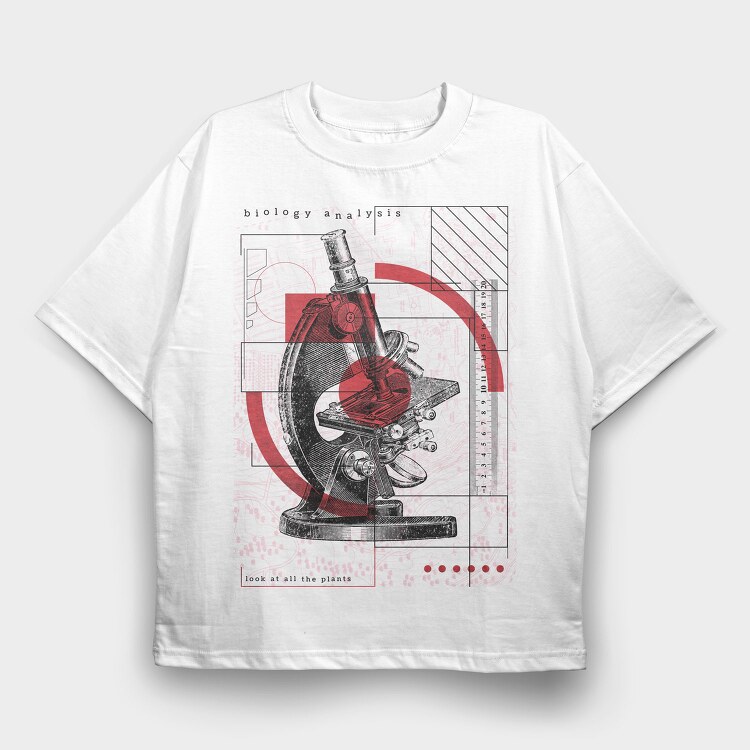 Infographics Microscope, Tricou Oversize Barbati (Unisex)