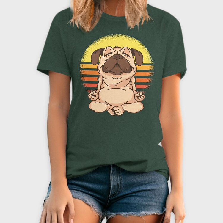 Yoga Pug 01, Tricou Barbati (Unisex)
