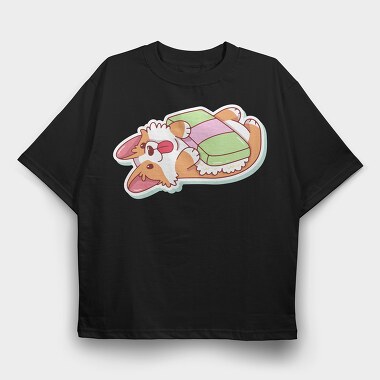 Corgi Nap Time, Tricou Oversize Barbati (Unisex)