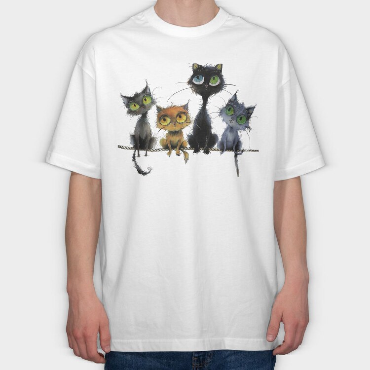 Whiskers Party Ensemble, Tricou Oversize Barbati (Unisex)