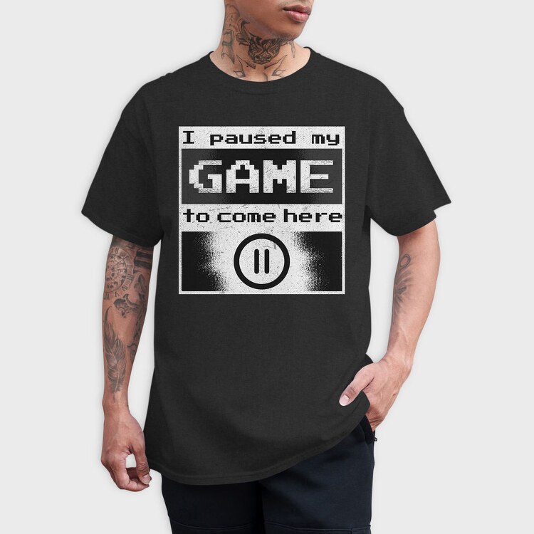 Paused Gamer, Tricou Barbati (Unisex)
