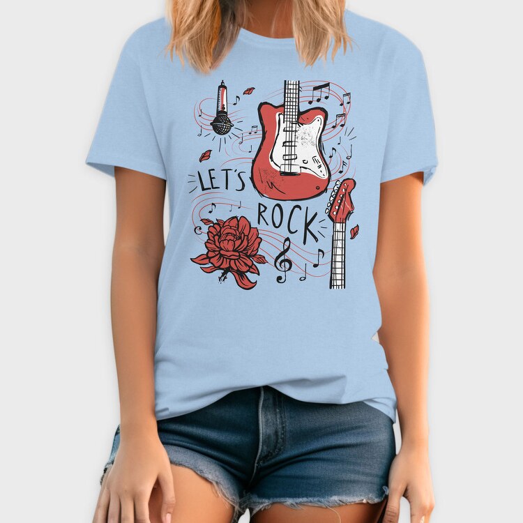 Electric Guitar Music Let S Rock, Tricou Barbati (Unisex)