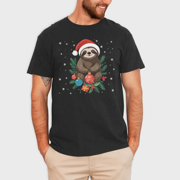 Sloth Christmas Tote, Tricou Barbati (Unisex)