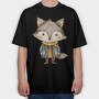 Whimsical Fox Coat, Tricou Oversize Barbati (Unisex)