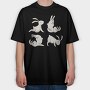 Yoga Rabbits, Tricou Oversize Barbati (Unisex)