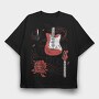 Electric Guitar Music Let S Rock, Tricou Oversize Barbati (Unisex)