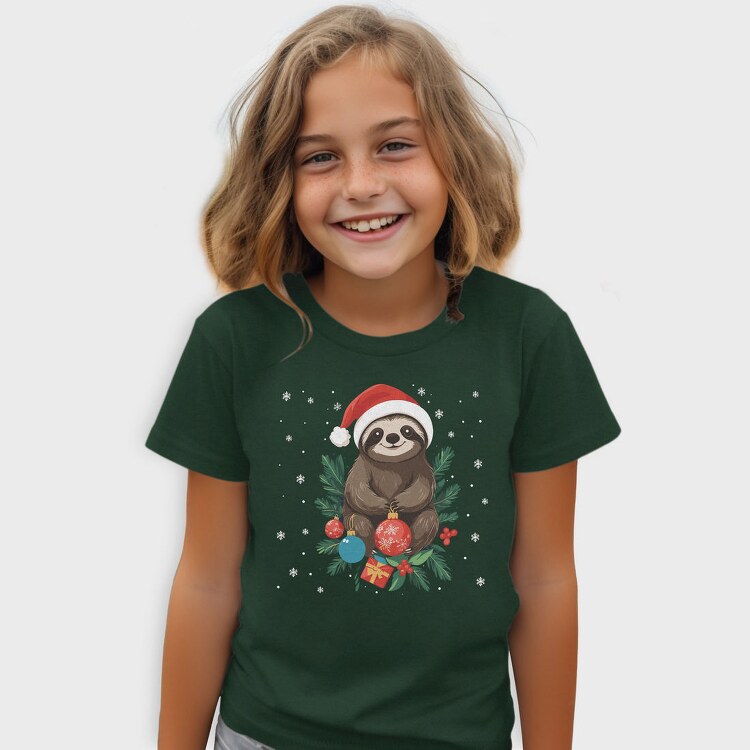 Sloth Christmas Tote, Tricou Copii
