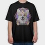 Corgi Psychedelic Collage, Tricou Oversize Barbati (Unisex)
