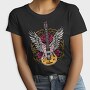 Electric Guitar With Wings And Roses, Tricou Femei