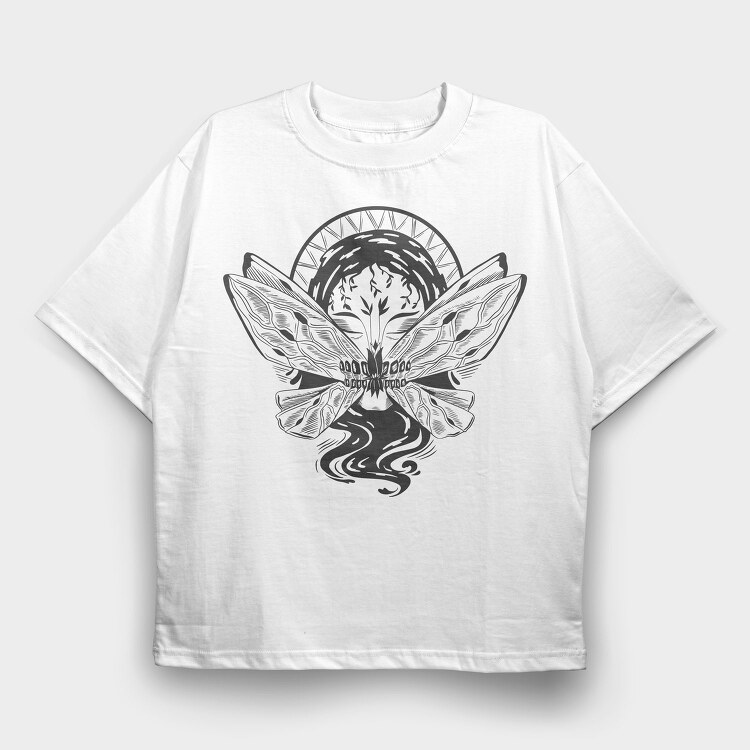 Butterfly Mouth Dark Nouveau Si, Tricou Oversize Barbati (Unisex)