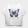 Butterfly Trans Flag, Tricou Oversize Barbati (Unisex)