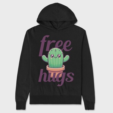 Cactus Free Hugs, Hanorac Oversize Barbati (Unisex)