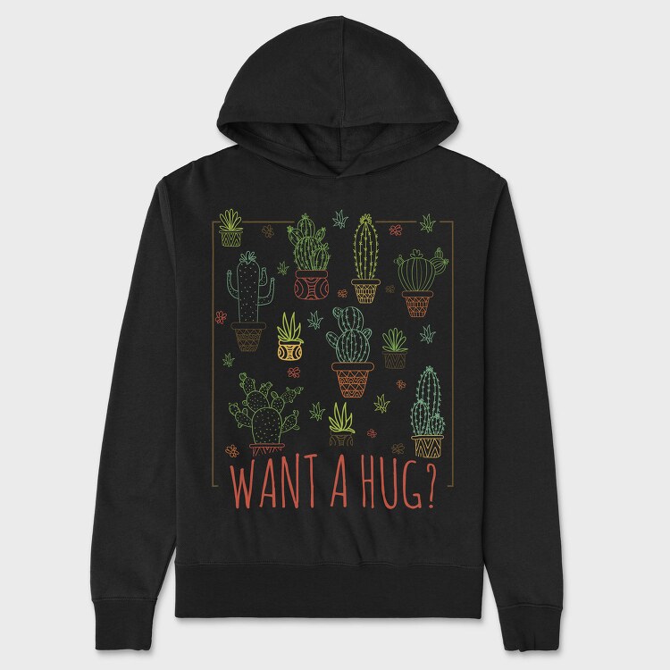 Cactus Hug, Hanorac Oversize Barbati (Unisex)