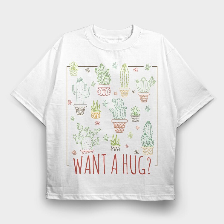 Cactus Hug, Tricou Oversize Barbati (Unisex)