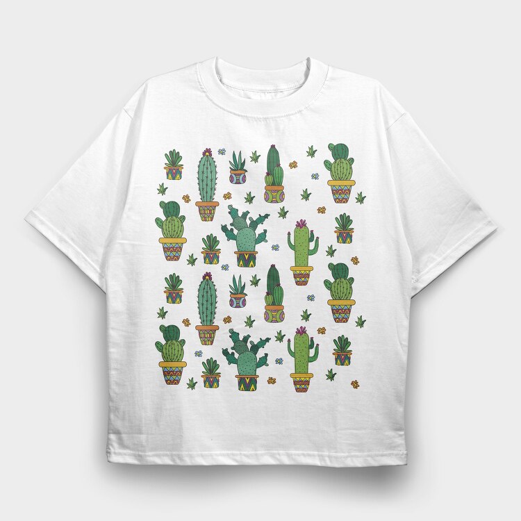 Cactus Plants 01, Tricou Oversize Barbati (Unisex)