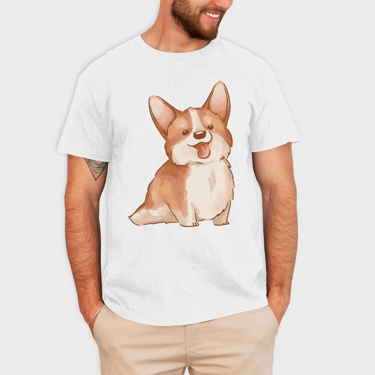 Corgi Smile, Tricou Barbati (Unisex)