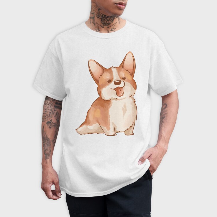 Corgi Smile, Tricou Barbati (Unisex)