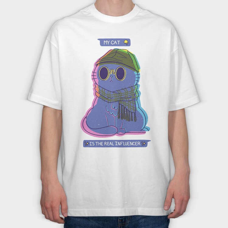 Influencer Cat, Tricou Oversize Barbati (Unisex)