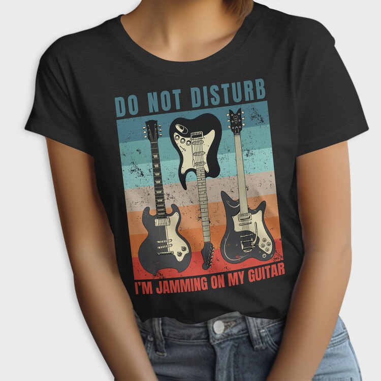 Electric Guitars Retro Sunset Quote, Tricou Femei