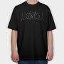 Bicycle Over Heartbeat Line, Tricou Oversize Barbati (Unisex)
