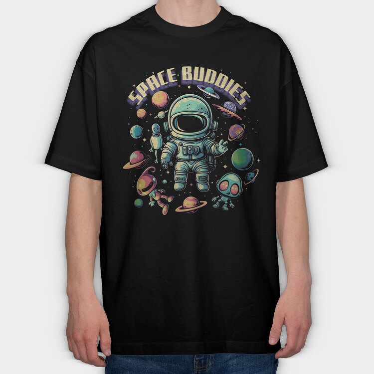 Space Buddies, Tricou Oversize Barbati (Unisex)