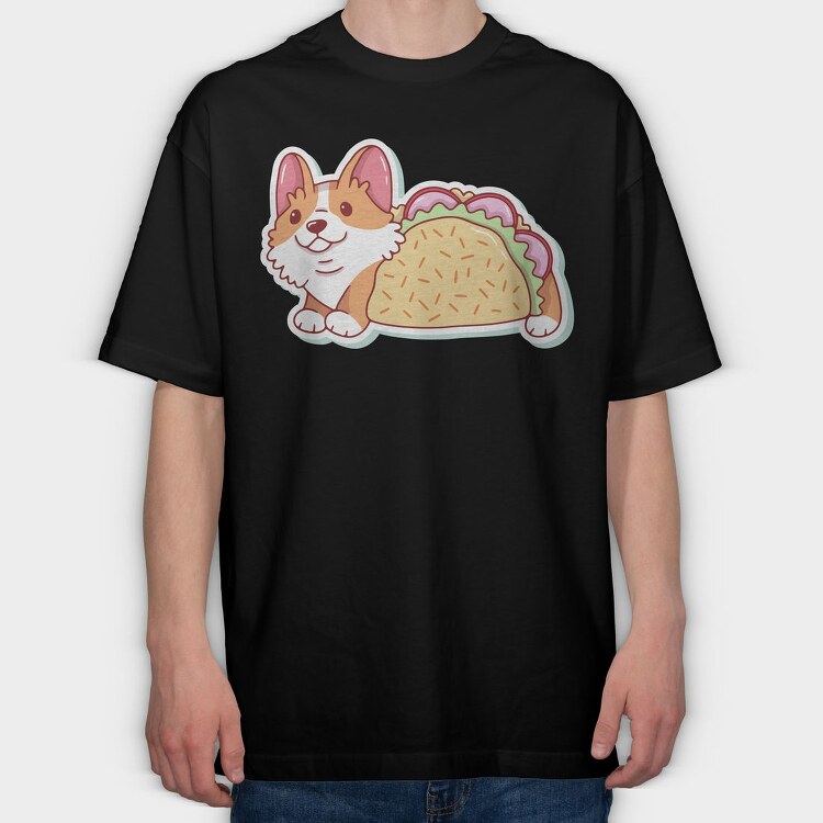 Corgi Taco Feast, Tricou Oversize Barbati (Unisex)