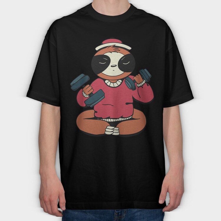 Sloth Exercise, Tricou Oversize Barbati (Unisex)