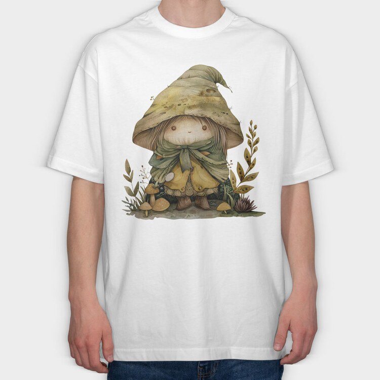 Whimsical Fantasy Gnome, Tricou Oversize Barbati (Unisex)