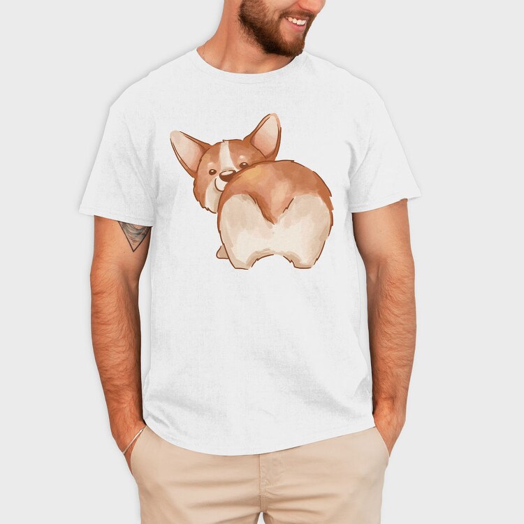 Corgi Tail Wag, Tricou Barbati (Unisex)