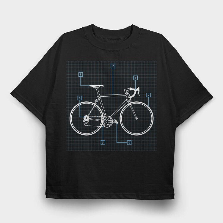 Bicycle Transport Instructions Bike, Tricou Oversize Barbati (Unisex)