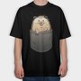 Hedgehog In Pocket, Tricou Oversize Barbati (Unisex)