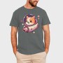 Space Faring Dog Illustration Spaceship, Tricou Barbati (Unisex)