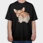Corgi Tail Wag, Tricou Oversize Barbati (Unisex)