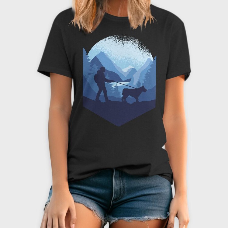 Dog Trekking, Tricou Barbati (Unisex)