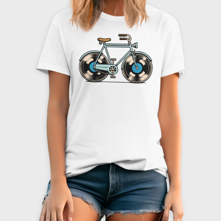 Bicycle Vinyl Record Bike, Tricou Barbati (Unisex)