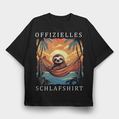 Sloth Hammock, Tricou Oversize Barbati (Unisex)