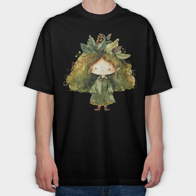 Whimsical Woodland Gnome, Tricou Oversize Barbati (Unisex)