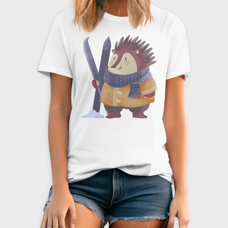 Hedgehog Ski Adventure, Tricou Barbati (Unisex)