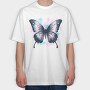 Butterfly Trans Flag, Tricou Oversize Barbati (Unisex)