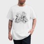 Elephant And Wave Hand Drawn Ukiyo, Tricou Barbati (Unisex)