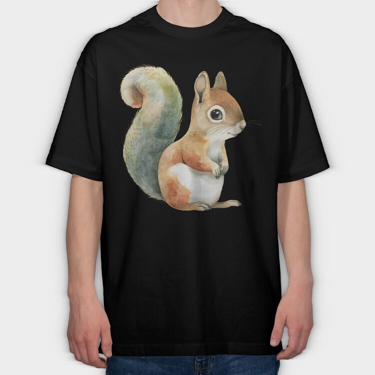 Whimsical Squirrel, Tricou Oversize Barbati (Unisex)