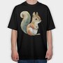 Whimsical Squirrel, Tricou Oversize Barbati (Unisex)
