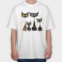 Whimsical Feline Family, Tricou Oversize Barbati (Unisex)