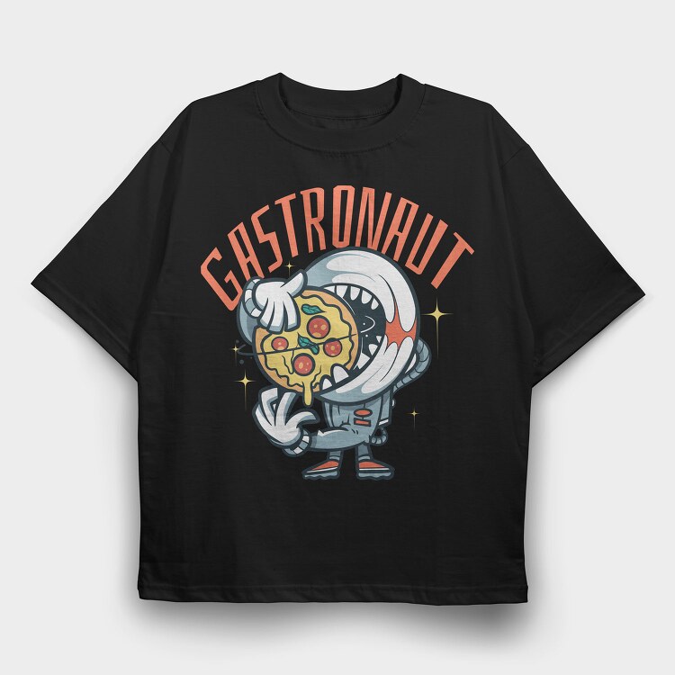 Space Pizza, Tricou Oversize Barbati (Unisex)