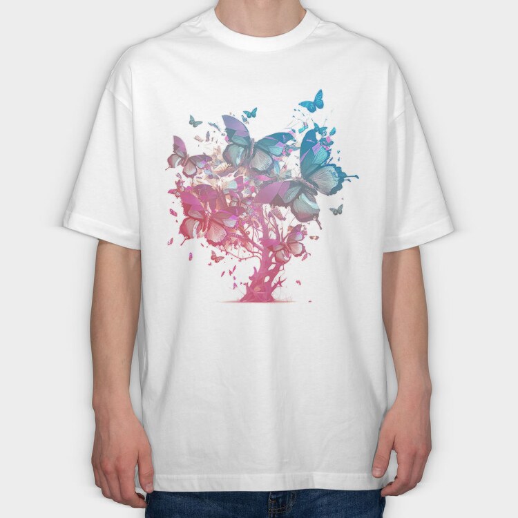 Butterfly Tree Colorful, Tricou Oversize Barbati (Unisex)